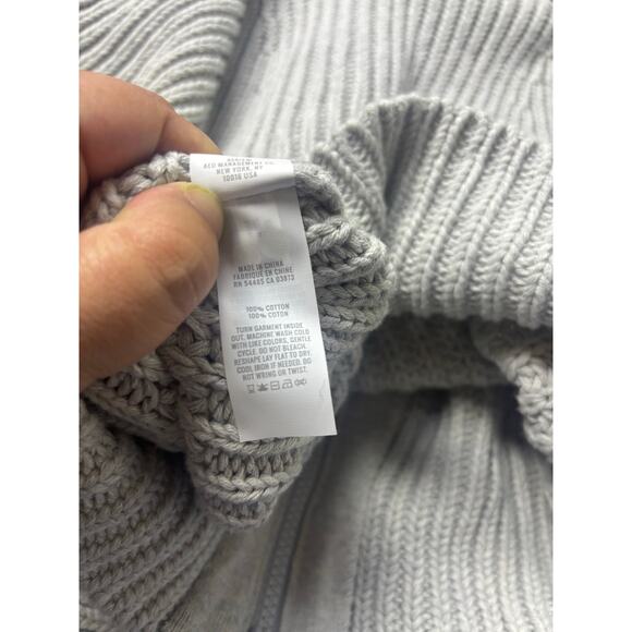Aerie Gray Chunky Knit Zip Front Cropped Sweater Women’s M Cozy Casual - Picture 8 of 8